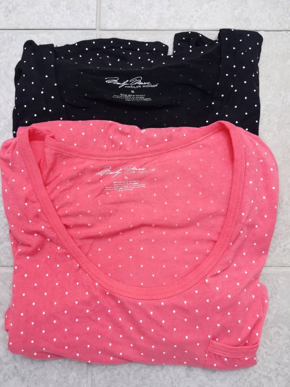 Marilyn Monroe XL Nightgown Lot Pink Black Polka Dot Sleep Shirts NWT